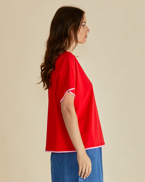 Betty Basics Avalon T Shirt Red