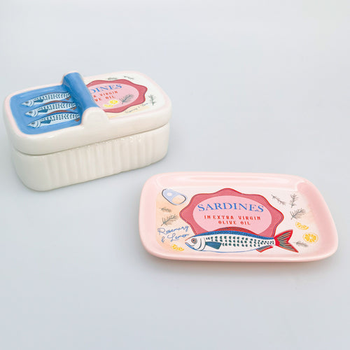 Sardine Trinket Box Blue 12cm