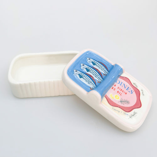 Sardine Trinket Box Blue 12cm