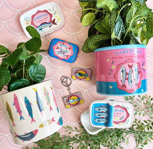 Sardine Trinket Box Blue 12cm