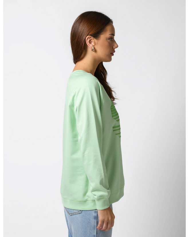 Stella and Gemma Green NYC Sporty Stripes Classic Sweatshirt