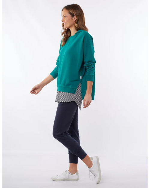 Elm Victoria Split Hoodie Winter Green