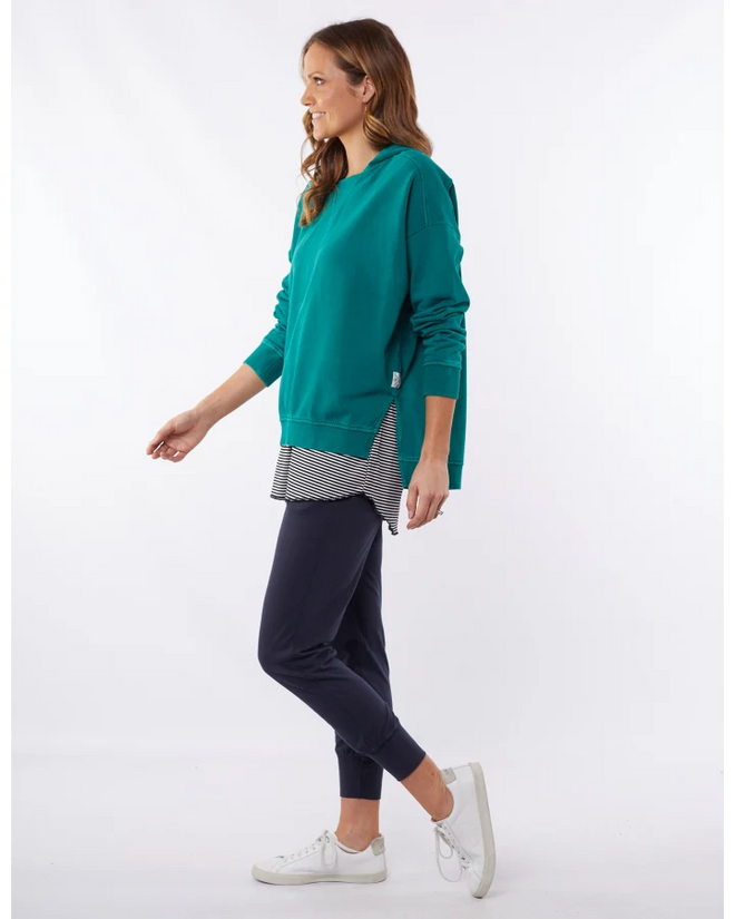Elm Victoria Split Hoodie Winter Green