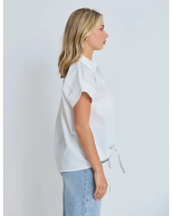 Stella and Gemma Tie The Knot Shirt White