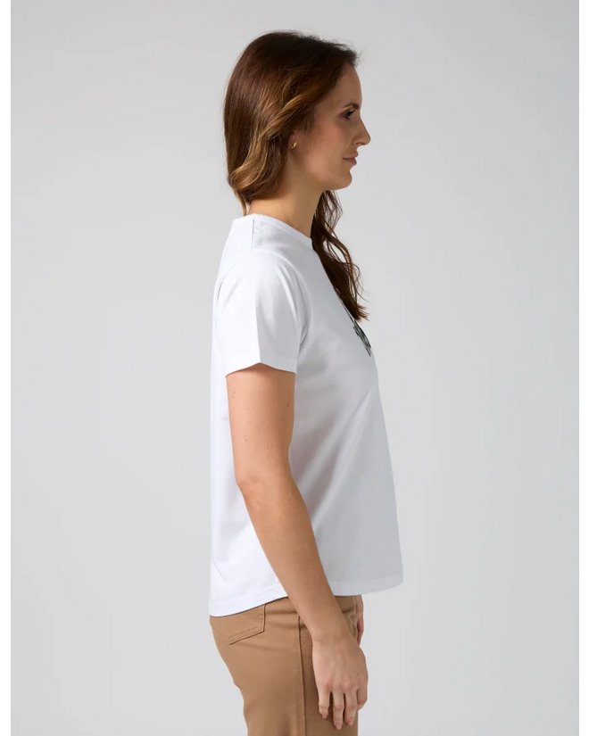 Stella and Gemma Ace T Shirt White Leopard Cross