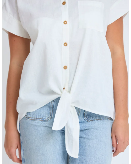 Stella and Gemma Tie The Knot Shirt White
