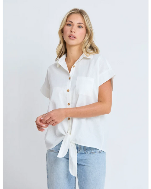 Stella and Gemma Tie The Knot Shirt White