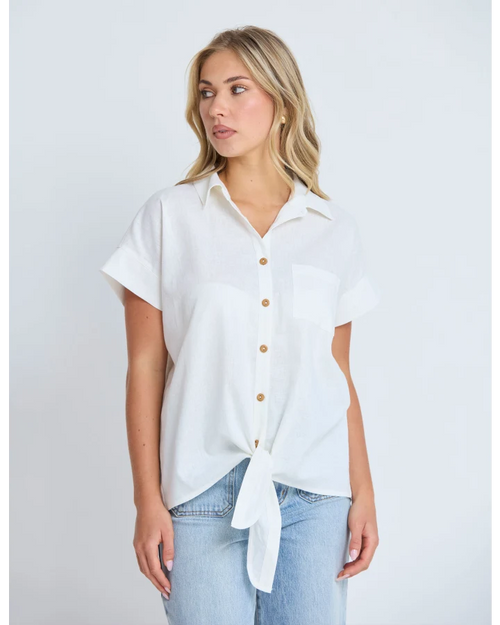 Stella and Gemma Tie The Knot Shirt White
