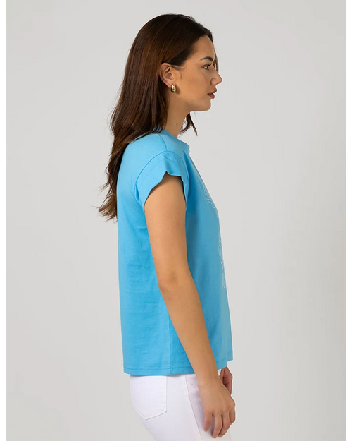 Stella and Gemma Wild Child Baby Blue Cuff T Shirt
