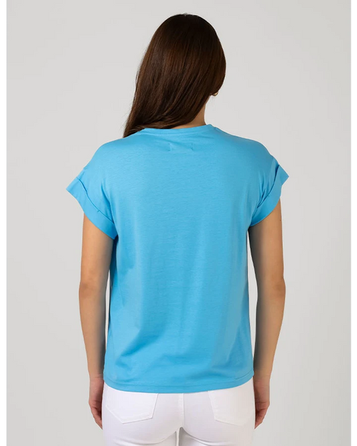 Stella and Gemma Wild Child Baby Blue Cuff T Shirt