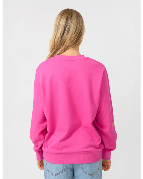 PREORDER - Stella and Gemma Essential Stripe Sweatshirt Cerise DUE APRIL