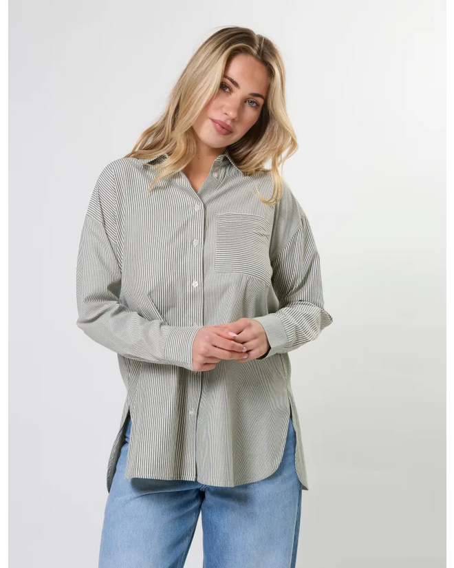 Stella and Gemma Essentials Shirt Woodland Stripe Khaki