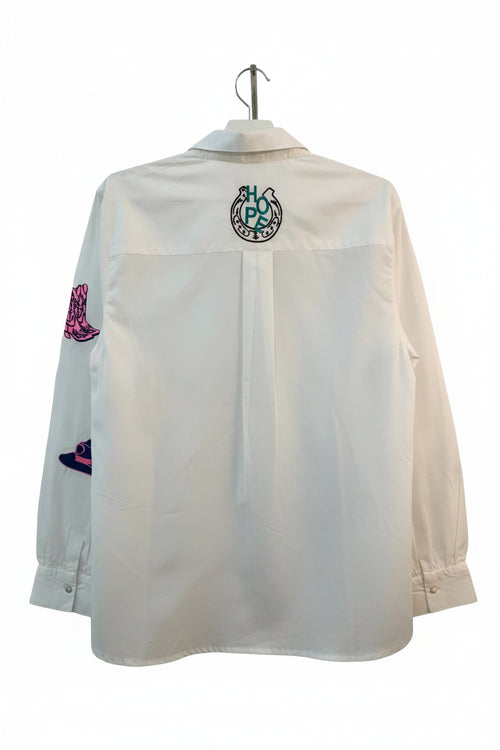 Zoda White Cowboy Emroidered Shirt