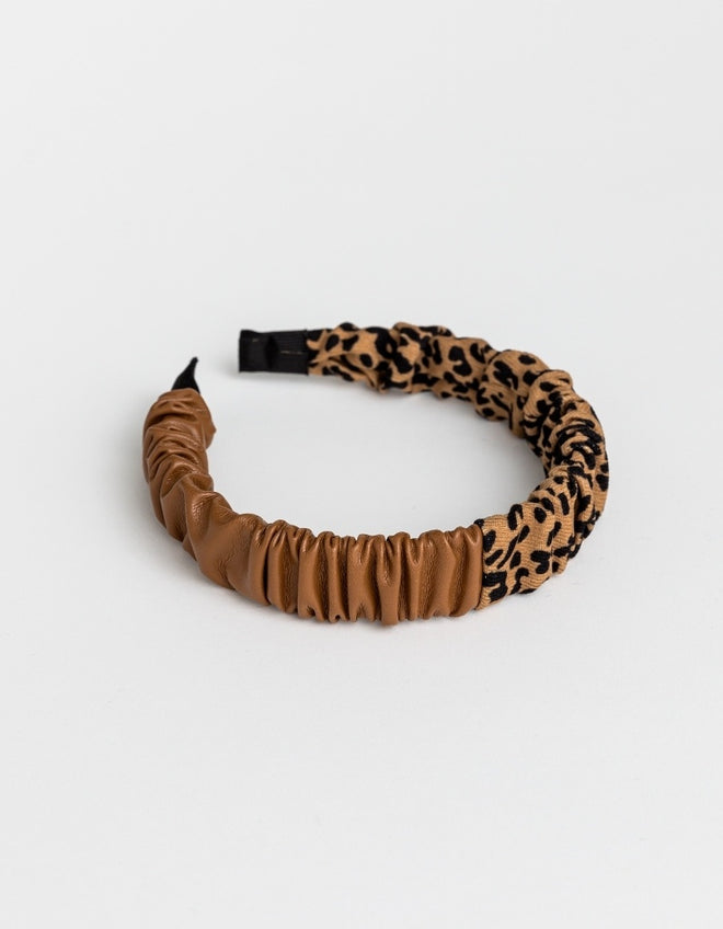 Stella and Gemma Hair Band Leopard Double Gathered