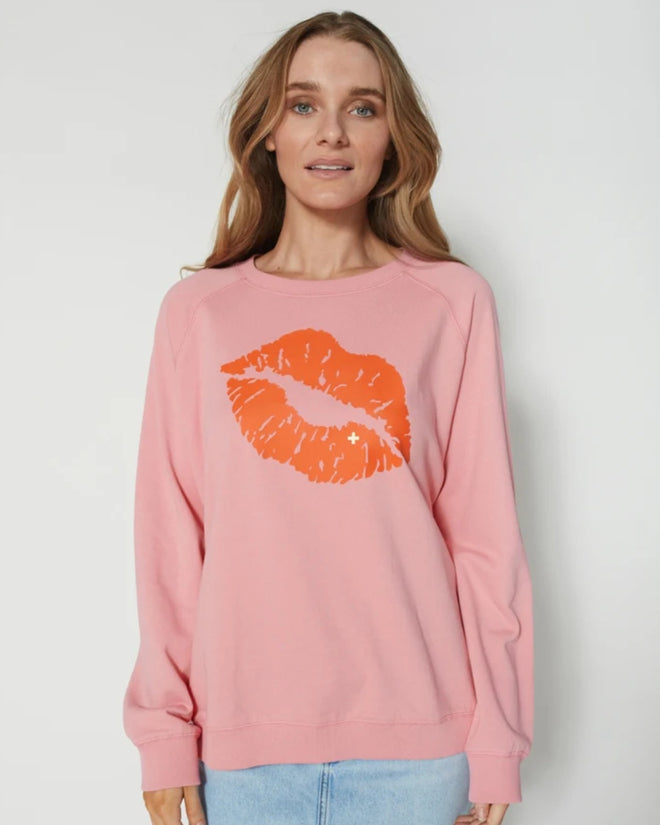 Stella and Gemma Bubblegum Coral Lips Sweatshirt
