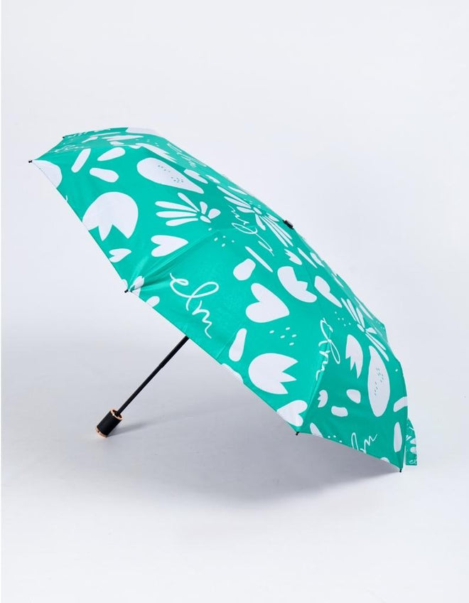 Elm Umbrella - Green Shapes