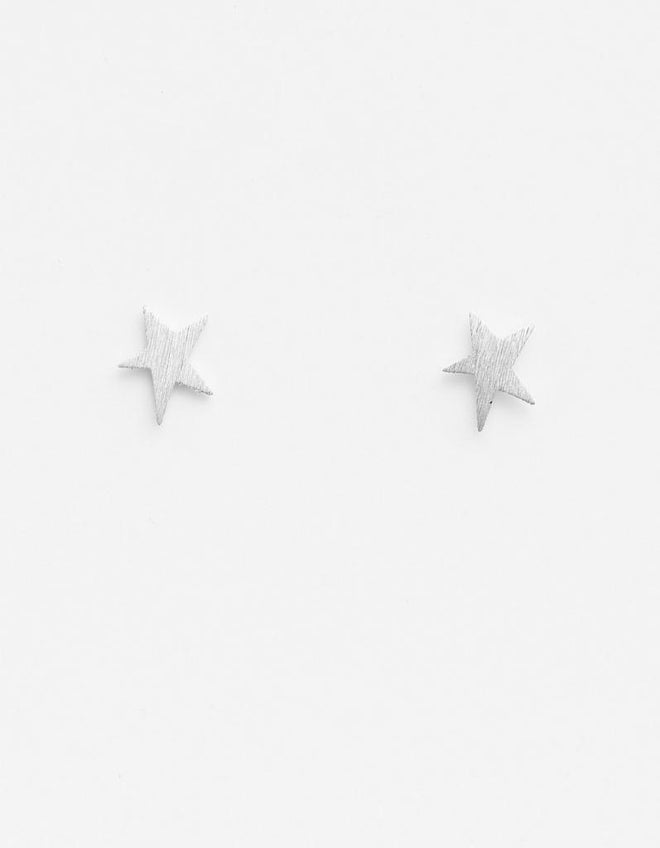 Stella and Gemma Earings Asymetric Star Silver