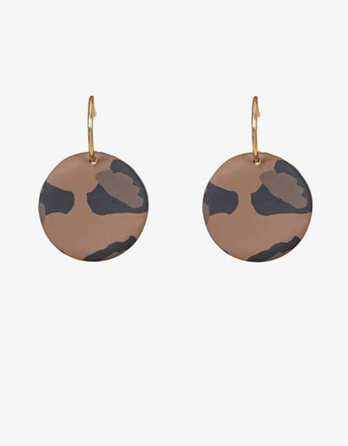 Antler Leopard Disc Earing