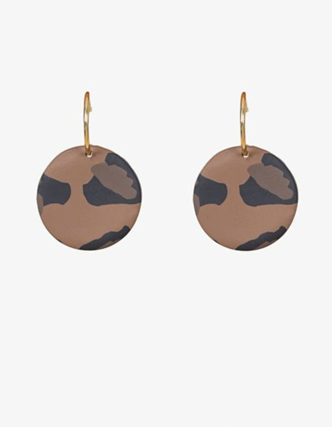 Antler Leopard Disc Earing