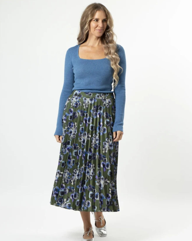 Stella and Gemma Brigette Blurred Blooms Lime Skirt 