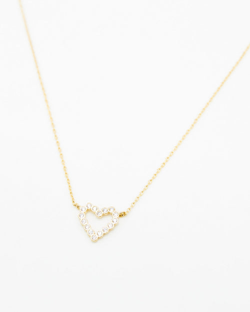 Stella and Gemma Necklace Gold Chain Crystal Heart
