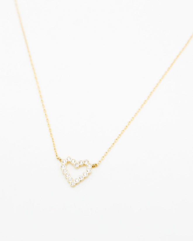 Stella and Gemma Necklace Gold Chain Crystal Heart