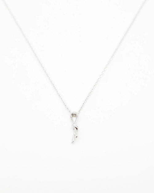 Stella and Gemma Necklace Silver Knot