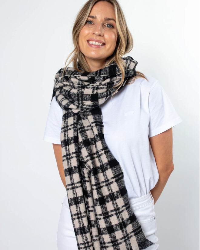 Stella and Gemma Scarf Criss Cross Black and White