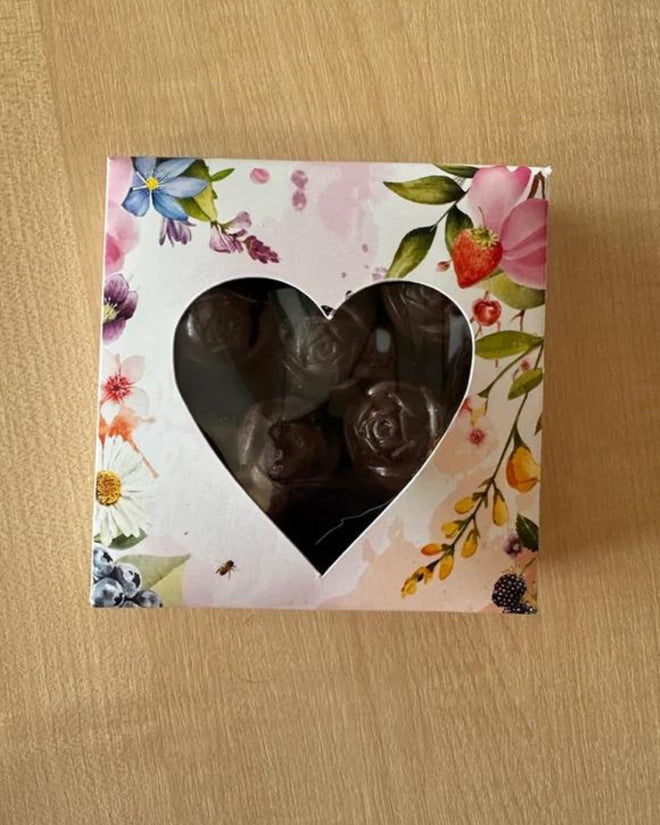 Seriously Good Chocolate Gibston Valley Choco Heart with rose chocolates